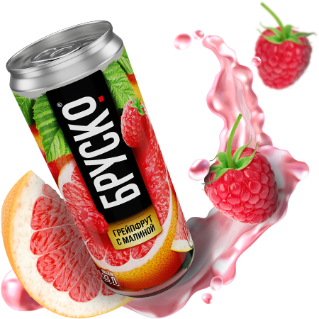 Лимонад Бруско со вкусом: Грейпфрут с малиной